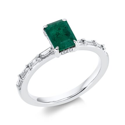 Farbstein Weißgold 18kt 0,40 Diamantringe Farbstein 1,1 ct - 1FP14