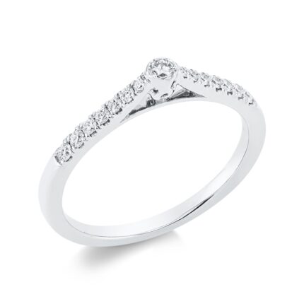 Solitaeire Weißgold 18kt 0,20 Diamantringe mit 15 Diamanten - 1FX64