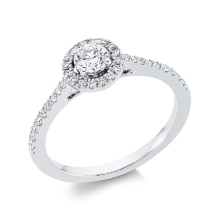 Solitaeire Weißgold 18kt 0,49 Diamantringe mit 35 Diamanten - 1GG91