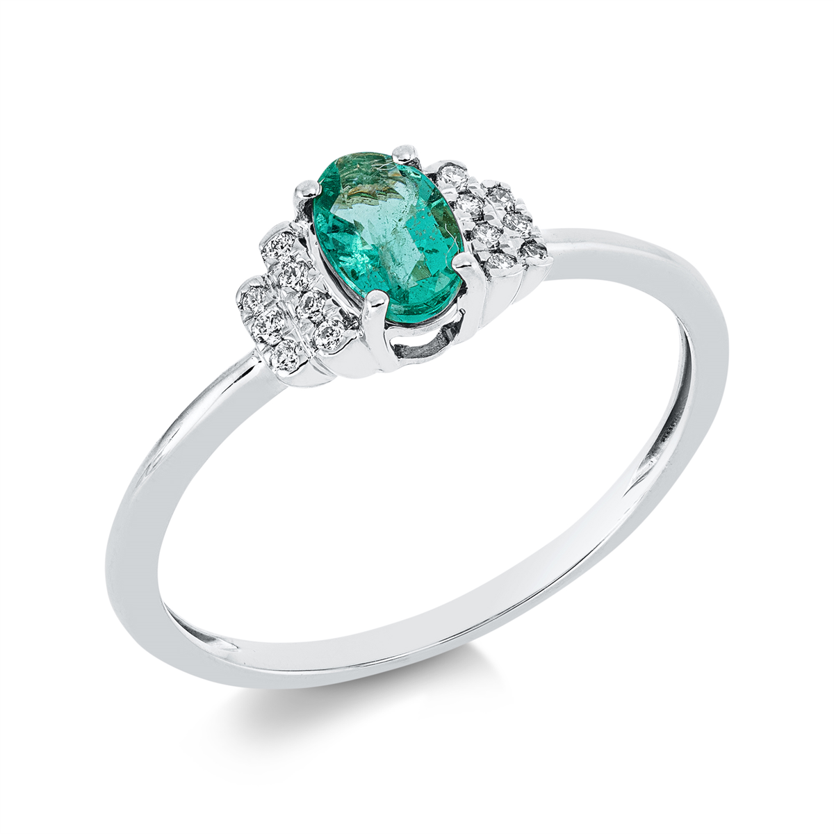 1GH32W Farbstein Weißgold 18kt 0,06 Diamantringe Farbstein 0,62 ct - 1GH32 – Bild 1