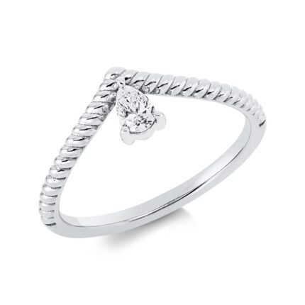 Solitaeire Weißgold 18kt 0,16 Diamantringe mit 1 Diamanten - 1GH37