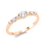 Solitaeire Rosegold 18kt 0,43 Diamantringe mit 7 Diamanten - 1Y190