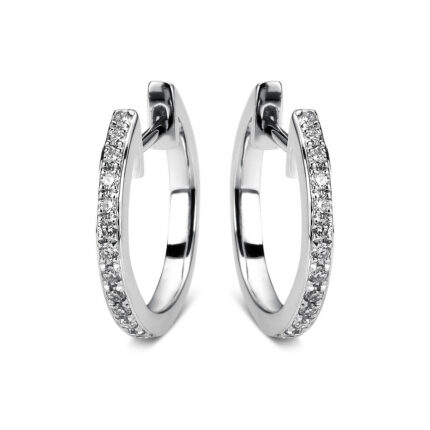 Creolen Weißgold 18kt 0,20 Diamantschmuck mit 26 Diamanten - 2A140