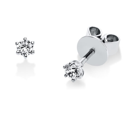 Ohrstecker 6er-Krappe Weißgold 18kt 0,17 Diamantschmuck mit 2 Diamanten - 2A984