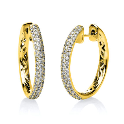 Creolen Weißgold 18kt 0,57 Diamantschmuck mit 128 Diamanten - 2D578