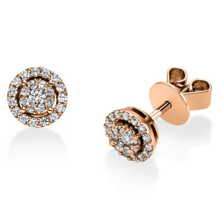 Ohrstecker Rosegold 18kt 0,26 Diamantschmuck mit 48 Diamanten - 2H056