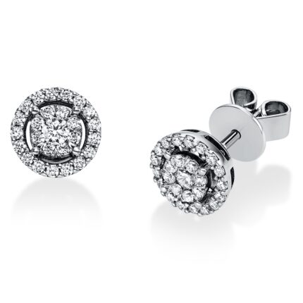 Ohrstecker Platin 95kt 0,38 Diamantschmuck mit 52 Diamanten - 2H057
