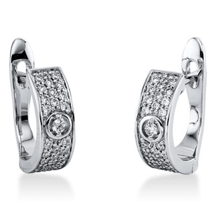 Creolen Weißgold 18kt 0,22 Diamantschmuck mit 52 Diamanten - 2K664