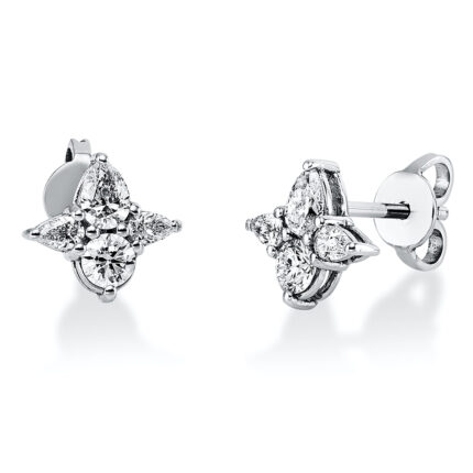 Ohrstecker Weißgold 18kt 0,74 Diamantschmuck mit 8 Diamanten - 2K668