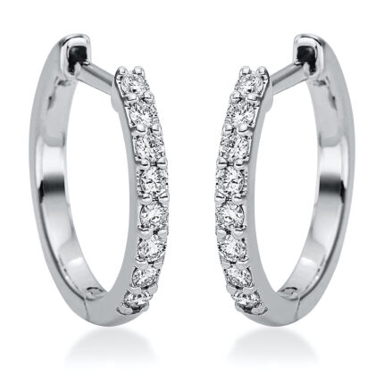 Creolen Weißgold 18kt 0,17 Diamantschmuck mit 16 Diamanten - 2N822