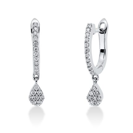 Creolen Weißgold 18kt 0,17 Diamantschmuck mit 40 Diamanten - 2T233