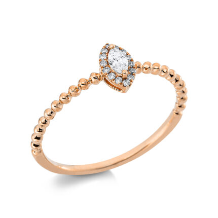Solitaeire Rosegold 18kt 0,13 Diamantringe mit 15 Diamanten - 1DB10 [Digital]