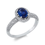 Farbstein Weißgold 18kt 0,37 Diamantringe Farbstein 0,86 ct - 1EV01