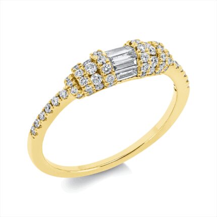 Baguette Gelbgold 18kt 0,53 Diamantringe mit 65 Diamanten - 1FM30