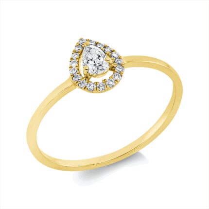 Solitaeire Gelbgold 18kt 0,24 Diamantringe mit 18 Diamanten - 1FR07