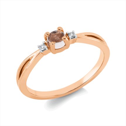 Farbstein 4er-Krappe Rosegold 18kt 0,02 Diamantringe Farbstein 0,41 ct - 1GW72