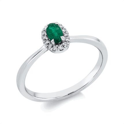 Farbstein 4er-Krappe Weißgold 18kt 0,06 Diamantringe Farbstein 0,24 ct - 1GX65