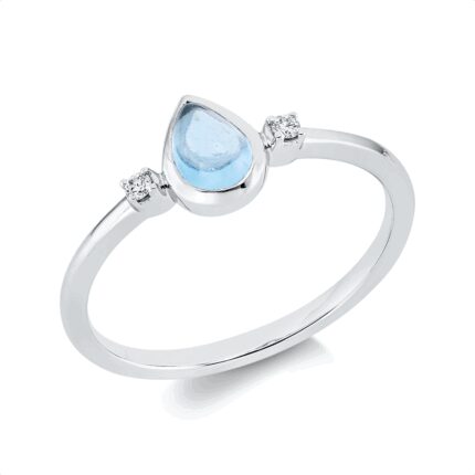 Farbstein Weißgold 18kt 0,03 Diamantringe Farbstein 0,39 ct - 1GX78