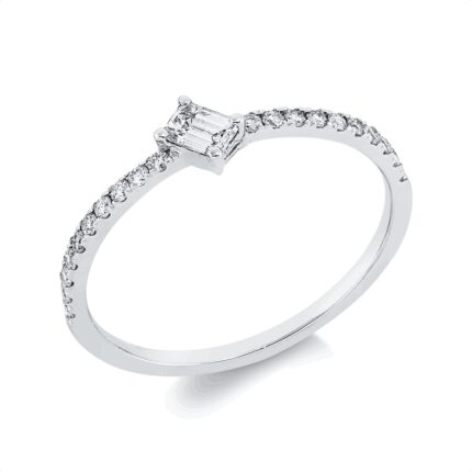 Solitaeire Weißgold 18kt 0,31 Diamantringe mit 21 Diamanten - 1GX95