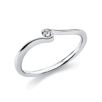 Solitaeire Platin 95kt 0,05 Diamantringe mit 1 Diamanten - 1J093