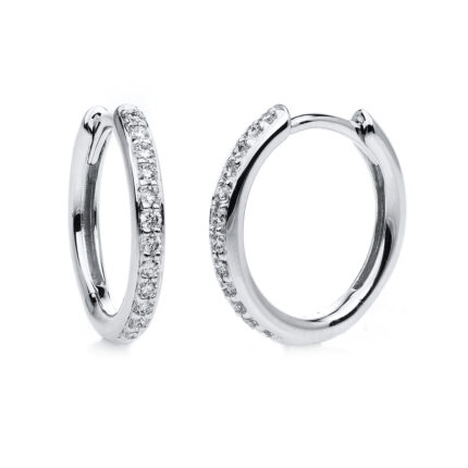 Creolen Weißgold 18kt 0,17 Diamantschmuck mit 24 Diamanten - 2C763