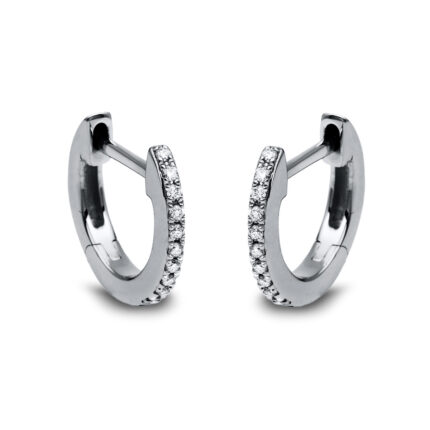 Creolen Weißgold 18kt 0,06 Diamantschmuck mit 20 Diamanten - 2H796