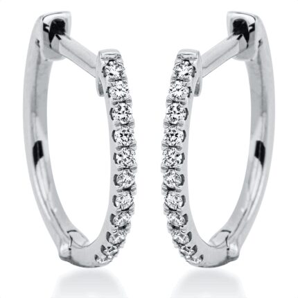 Creolen Weißgold 18kt 0,11 Diamantschmuck mit 22 Diamanten - 2J054