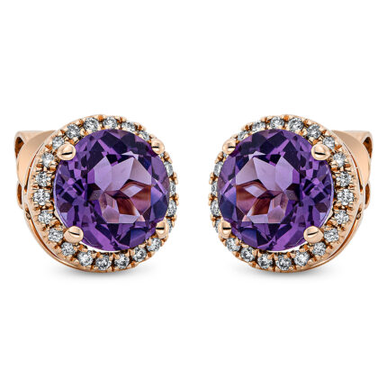 Ohrstecker 4er-Krappe Rosegold 18kt 0,20 Diamantschmuck Farbstein 2,6 ct - 2J710