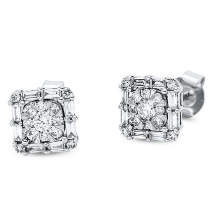 Ohrstecker Weißgold 18kt 0,60 Diamantschmuck mit 42 Diamanten - 2N615
