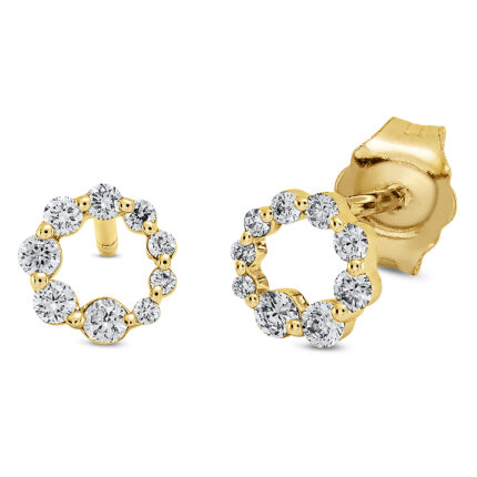 Ohrstecker Gelbgold 18kt 0,21 Diamantschmuck mit 18 Diamanten - 2Q468