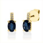 Ohrstecker Gelbgold 18kt 0,03 Diamantschmuck Farbstein 1,05 ct - 2S452