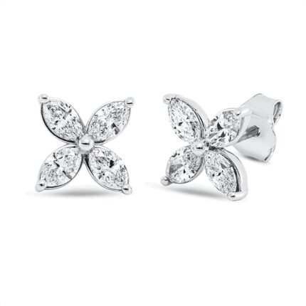 Ohrstecker Weißgold 18kt 0,80 Diamantschmuck mit 8 Diamanten - 2T217