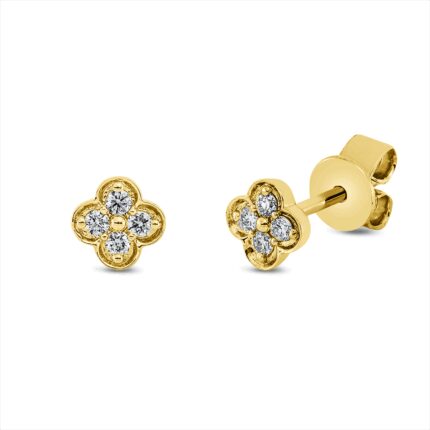 Ohrstecker Gelbgold 18kt 0,12 Diamantschmuck mit 8 Diamanten - 2T266