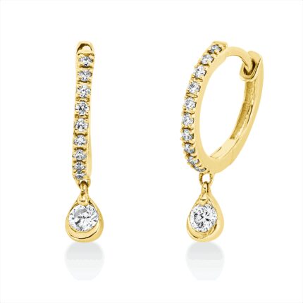 Creolen Gelbgold 18kt 0,19 Diamantschmuck mit 22 Diamanten - 2T276