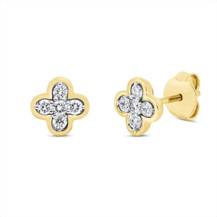 Ohrstecker Gelbgold 18kt 0,32 Diamantschmuck mit 10 Diamanten - 2U061