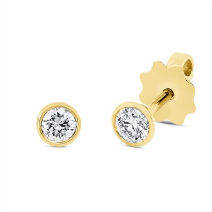 Ohrstecker Zarge Gelbgold 18kt 0,32 Diamantschmuck mit 2 Diamanten - 2U136