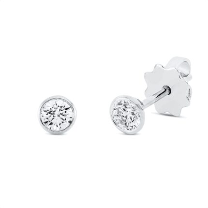 Ohrstecker Zarge Weißgold 18kt 0,40 Diamantschmuck mit 2 Diamanten - 2U138