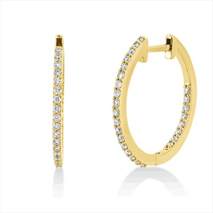 Creolen Gelbgold 18kt 0,39 Diamantschmuck mit 52 Diamanten - 2U142