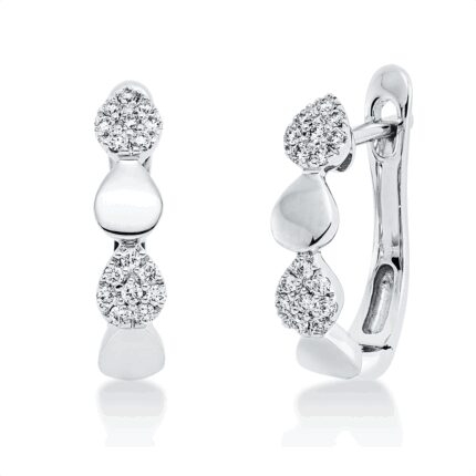 Creolen Weißgold 18kt 0,13 Diamantschmuck mit 32 Diamanten - 2U149