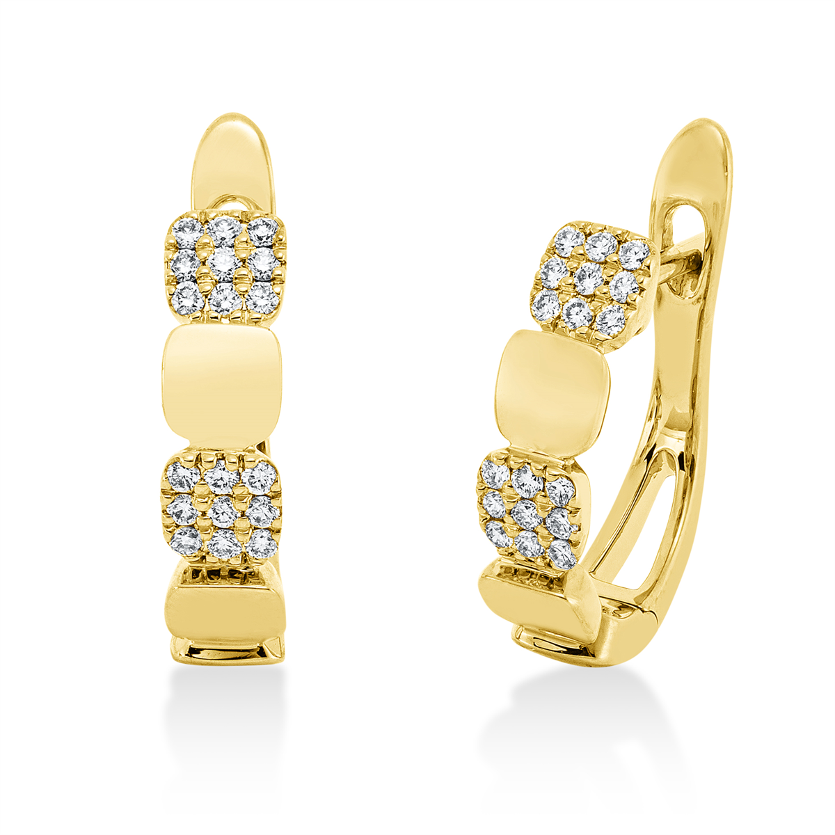 2U151G Creolen Gelbgold 18kt 0,17 Diamantschmuck mit 36 Diamanten - 2U151 – Bild 1