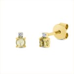 Ohrstecker 4er-Krappe Gelbgold 18kt 0,02 Diamantschmuck Farbstein 0,31 ct - 2U188