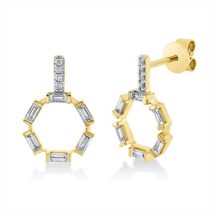 Ohrstecker Gelbgold 18kt 0,34 Diamantschmuck mit 20 Diamanten - 2U198