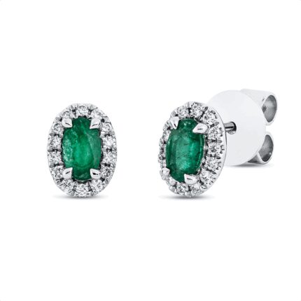 Ohrstecker Weißgold 18kt 0,13 Diamantschmuck Farbstein 0,41 ct - 2U233