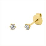 Ohrstecker 6er-Krappe Gelbgold 18kt 0,17 Diamantschmuck mit 2 Diamanten - 2U251