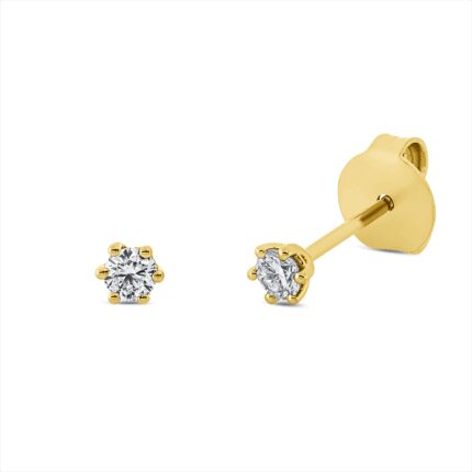 Ohrstecker 6er-Krappe Gelbgold 18kt 0,17 Diamantschmuck mit 2 Diamanten - 2U251