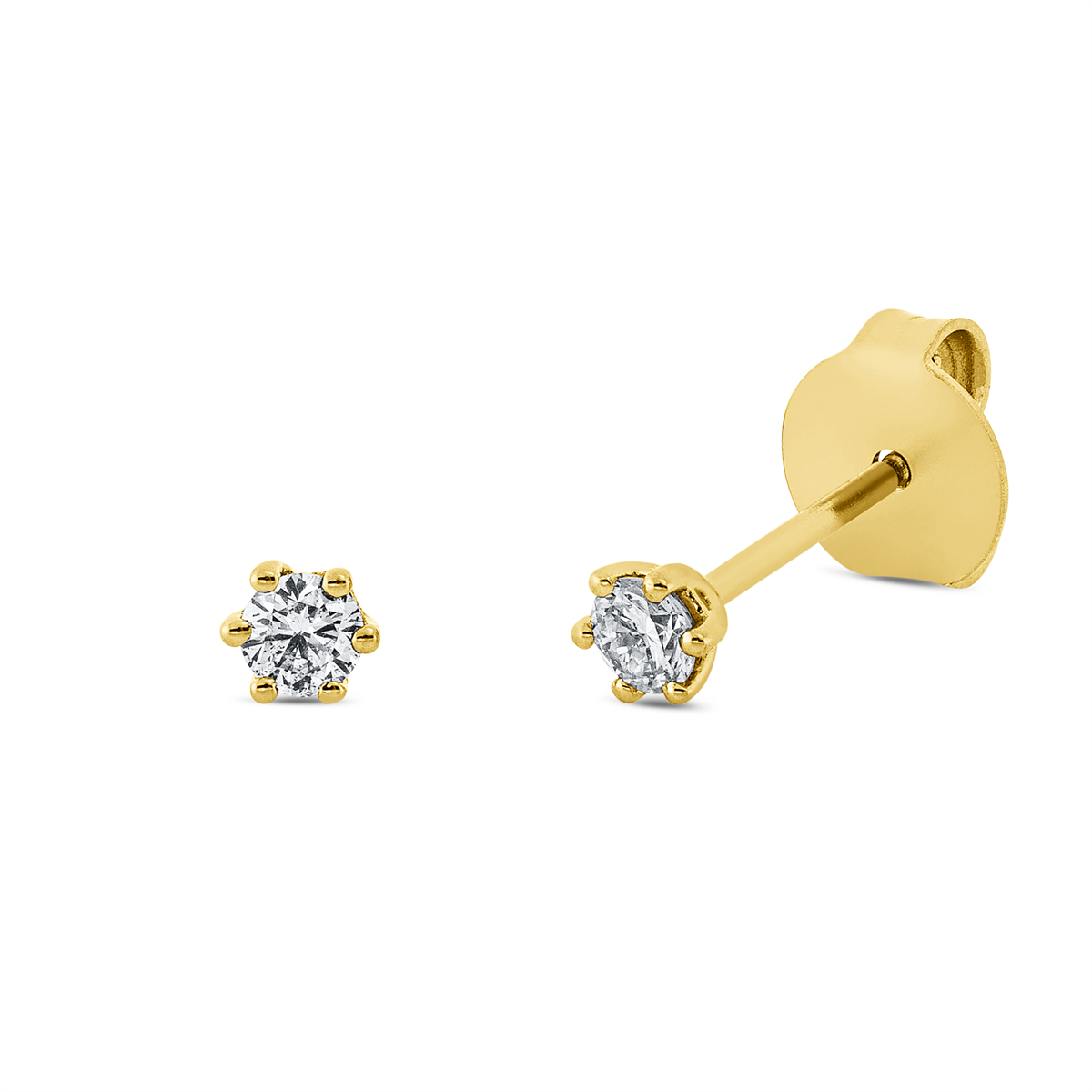 2U251G Ohrstecker 6er-Krappe Gelbgold 18kt 0,17 Diamantschmuck mit 2 Diamanten - 2U251 – Bild 1