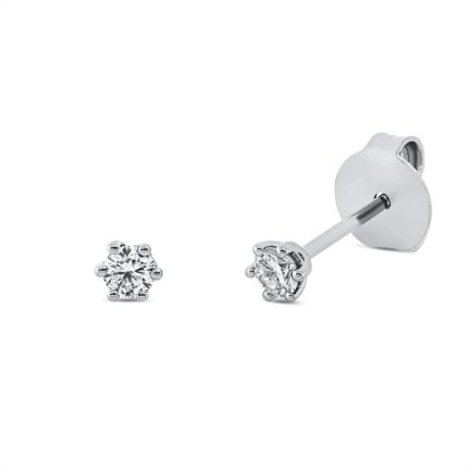 Ohrstecker 6er-Krappe Weißgold 18kt 0,16 Diamantschmuck mit 2 Diamanten - 2U251