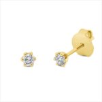 Ohrstecker 6er-Krappe Gelbgold 18kt 0,17 Diamantschmuck mit 2 Diamanten - 2U255