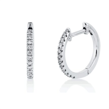 Creolen 3er-Krappe Weißgold 18kt 0,16 Diamantschmuck mit 30 Diamanten - 2U378