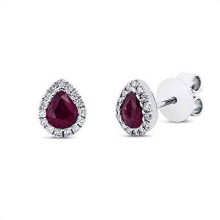 Ohrstecker Weißgold 18kt 0,15 Diamantschmuck Farbstein 0,68 ct - 2U624